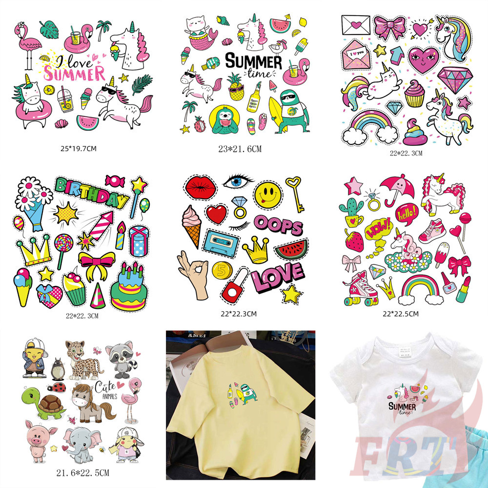 Cute Cartoon Heat Transfer Vinyl Stickers 1Pc DIY Iron on Transfer ...