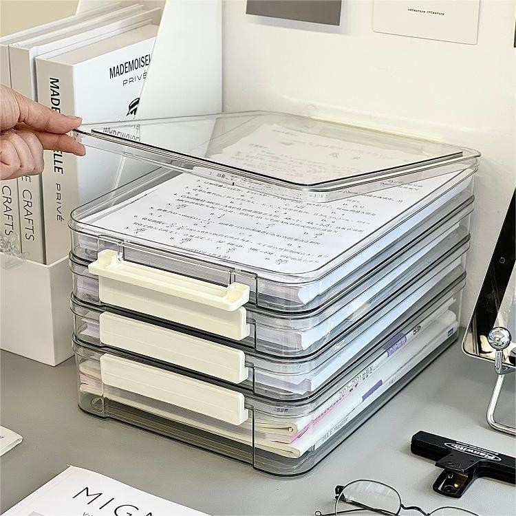 Bond Paper File Acrylic Transparent Storage Box Document Desk Organizer ...