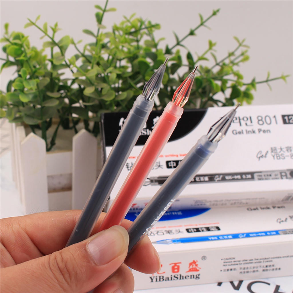 12pcs 801 diamond pen (0.38mm) sign pen large capacity needle pen ink ...