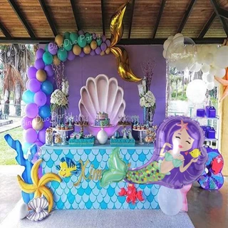 24 Pcs Mermaid Birthday Decorations Felt Table Centerpiece Under