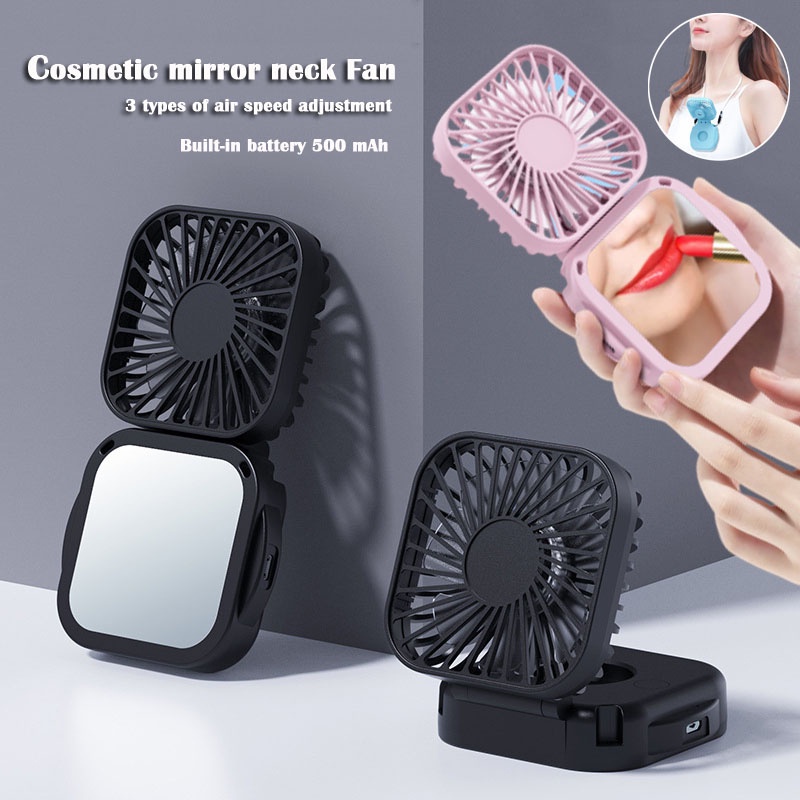 cosmetic mirror folding Fold fan Portable handheld fan Hello Kitty mini ...
