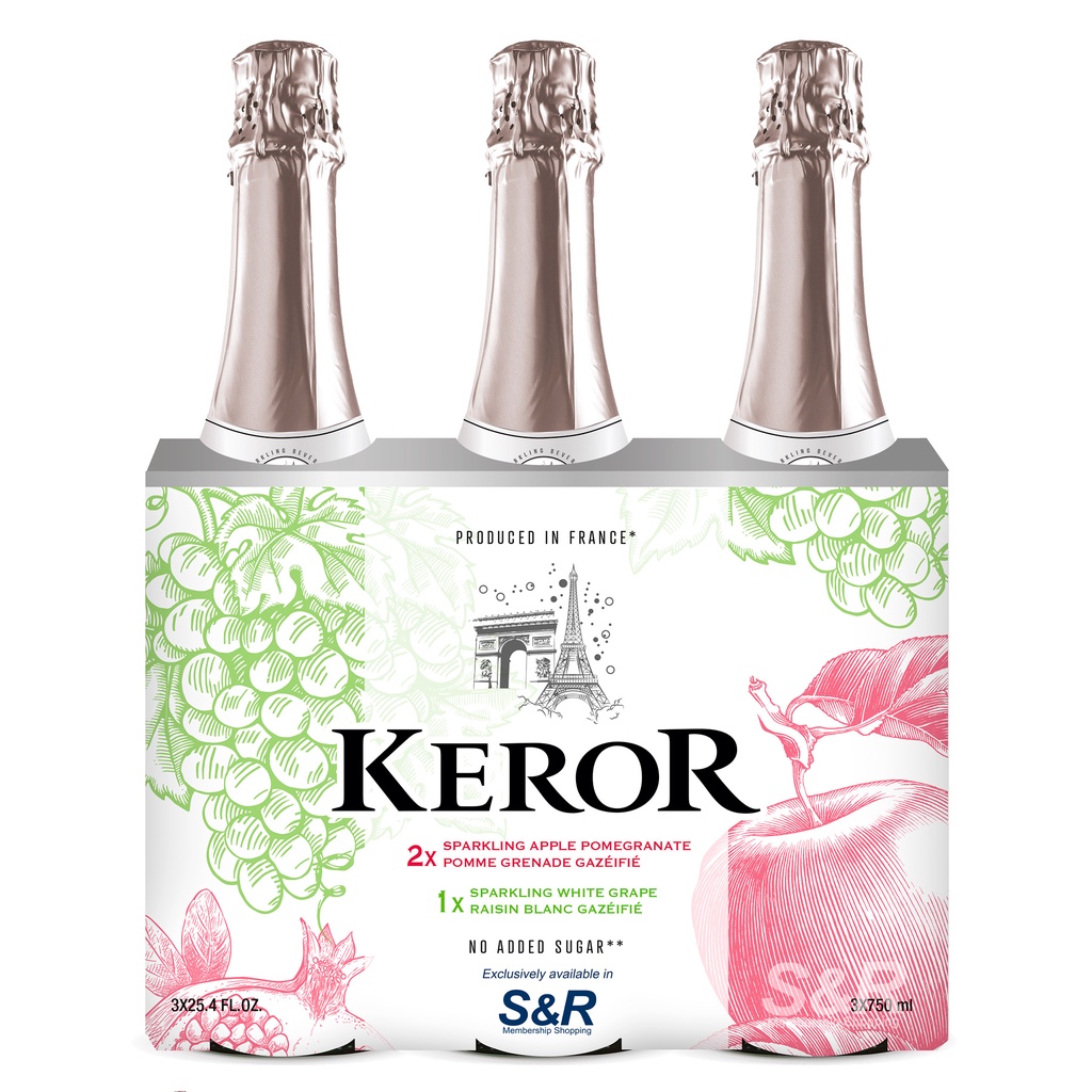 Keror Sparkling White and Red Grape Juice 3 bottles Shopee Philippines