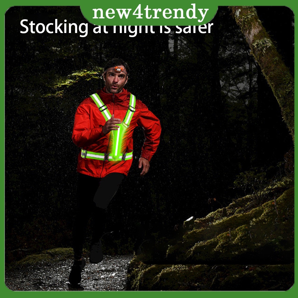 Reflective Vest Rechargeable Adjustable Clothing HighVisibility LED