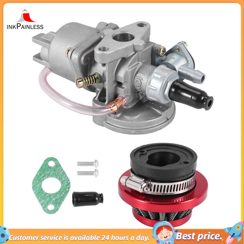 JOIQEXJ Mini ATV Carburetor & Air Filter Kit For 47cc/49cc 2-Stroke Pocket Bikes & Quads (Red)