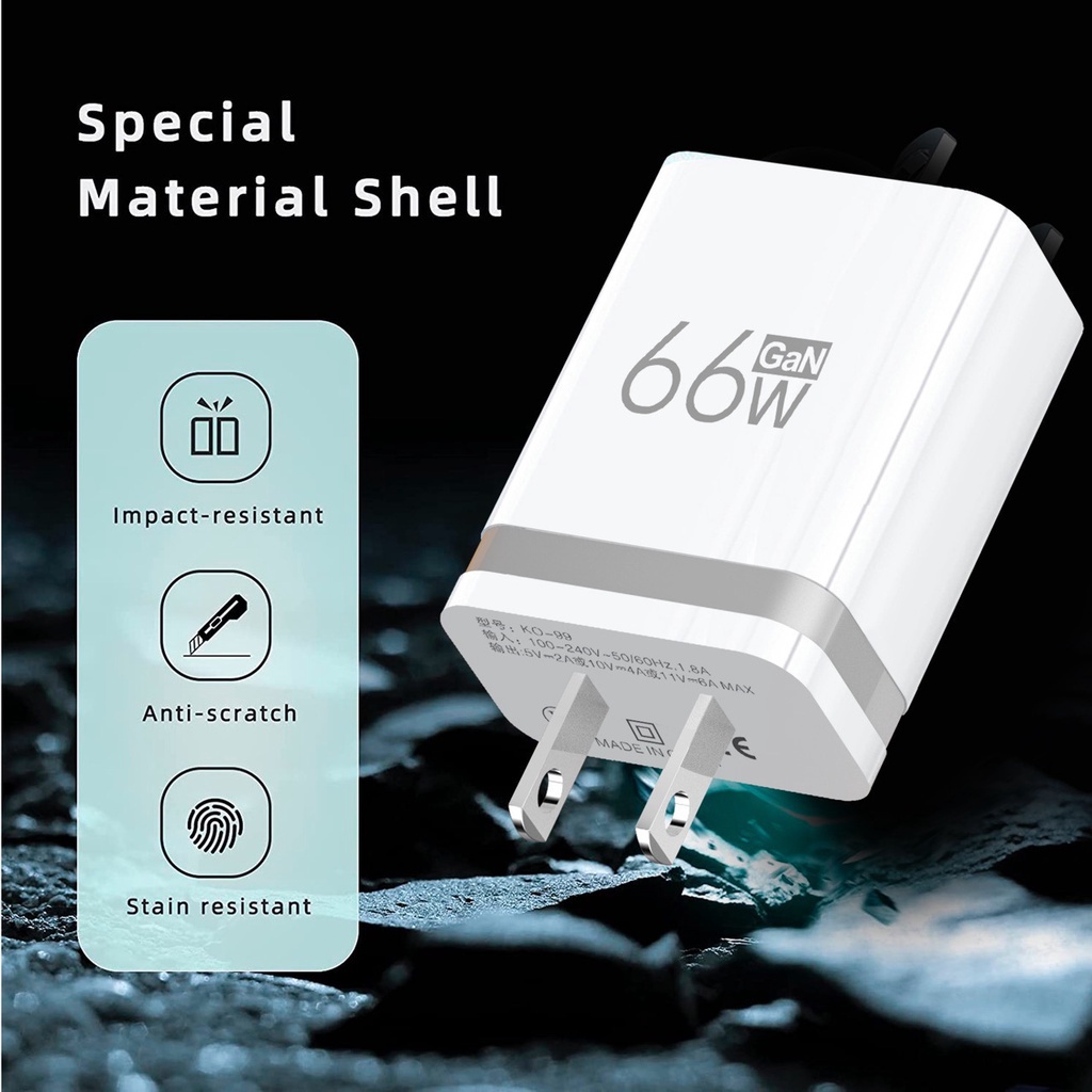 Gallium nitride 66W/30W mobile phone charger single usb Type-c for ...