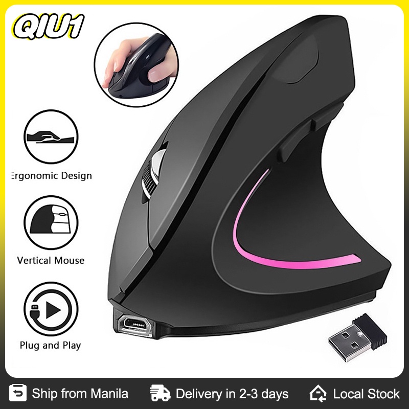 (COD) Wireless Mouse Ergonomic Vertical Computer Mice Rechargeable For