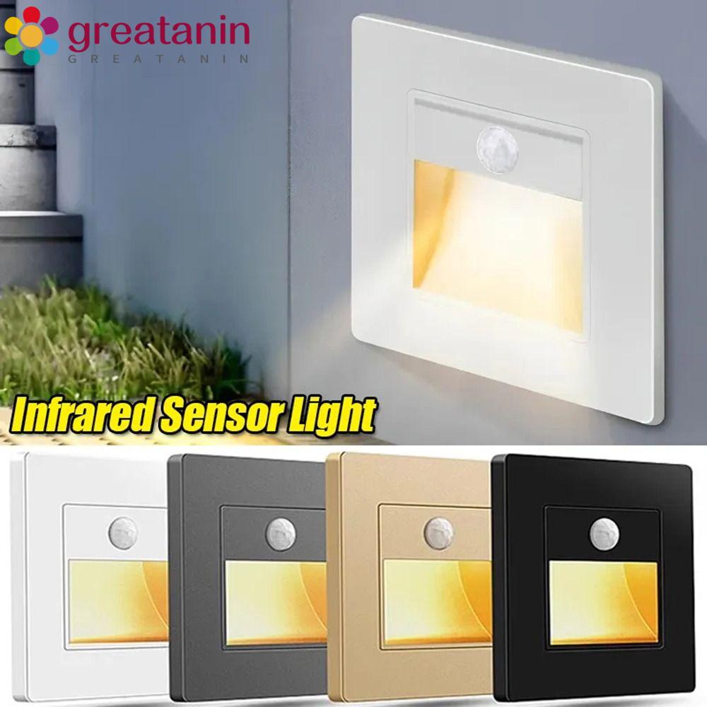 GREATANIN Body Sensor Lamp, PIR Motion Sensor Recessed Stair Light