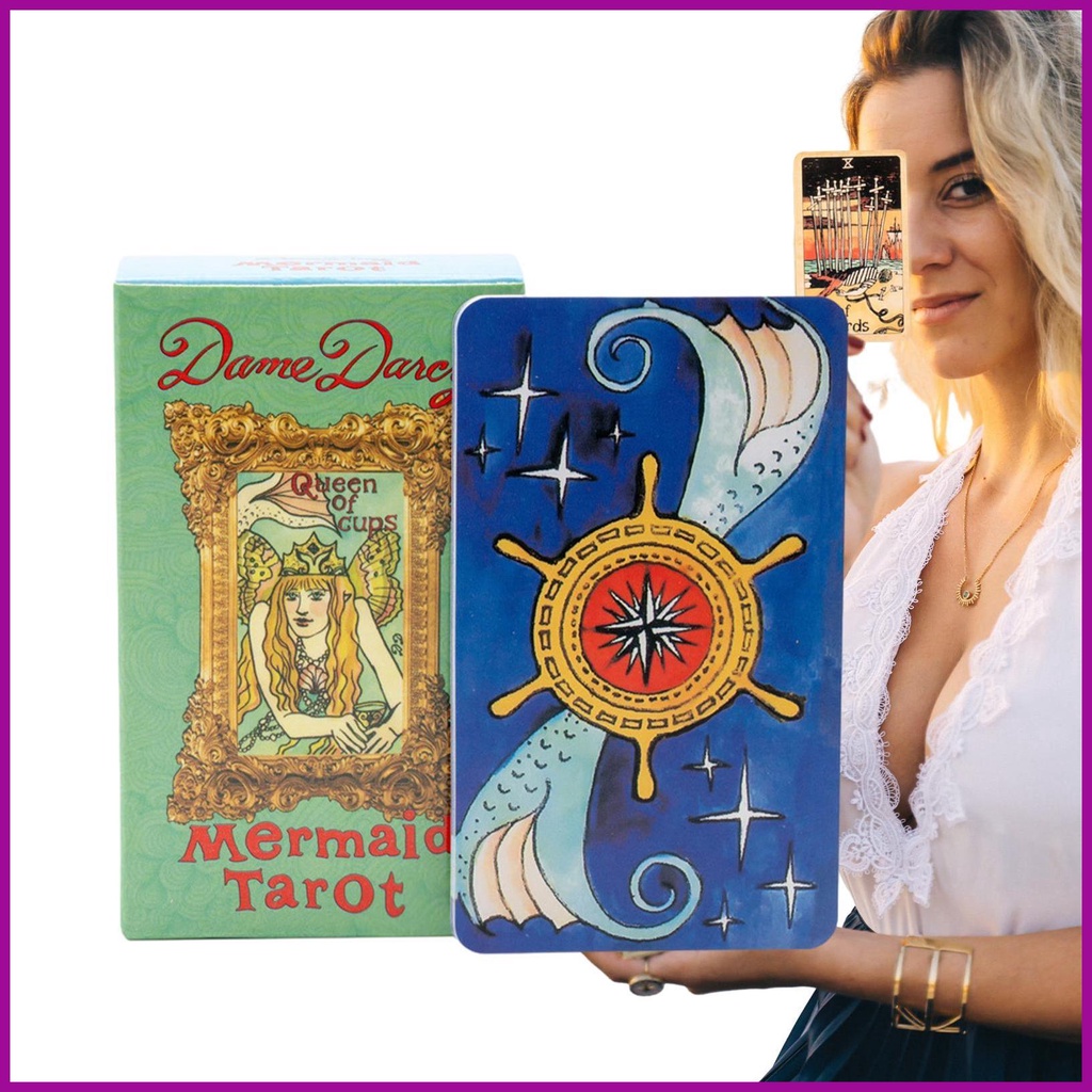 Tarot Oracle Cards English Beginner 81card Portable Mysterious Mermaid