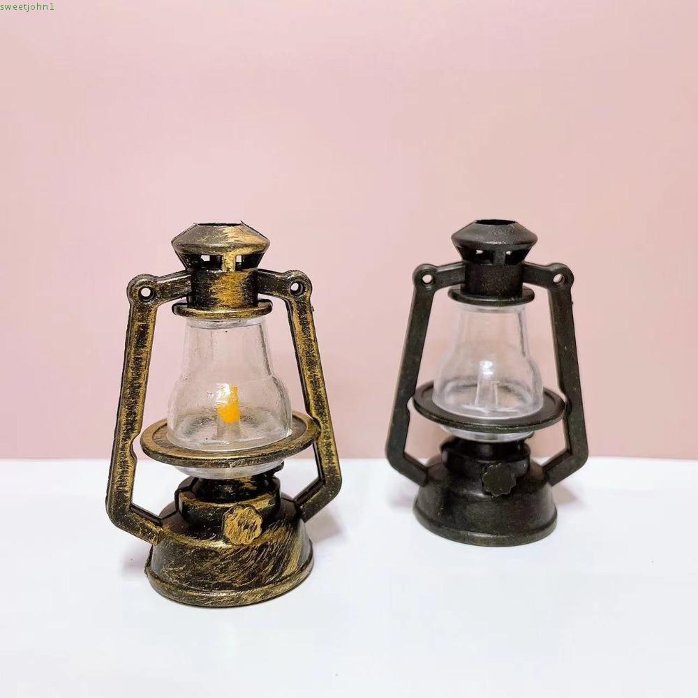 SWEETJOHN Mini Kerosene Lantern, Dollhouse Oil Lamp Miniature Kerosene Lamp, Dollhouse Furniture