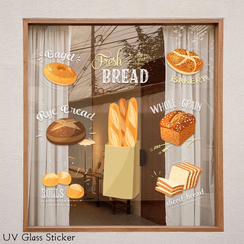 Cake Shop Decorative Glass Door Stickers Bakery Bakery Cartoon Window ...