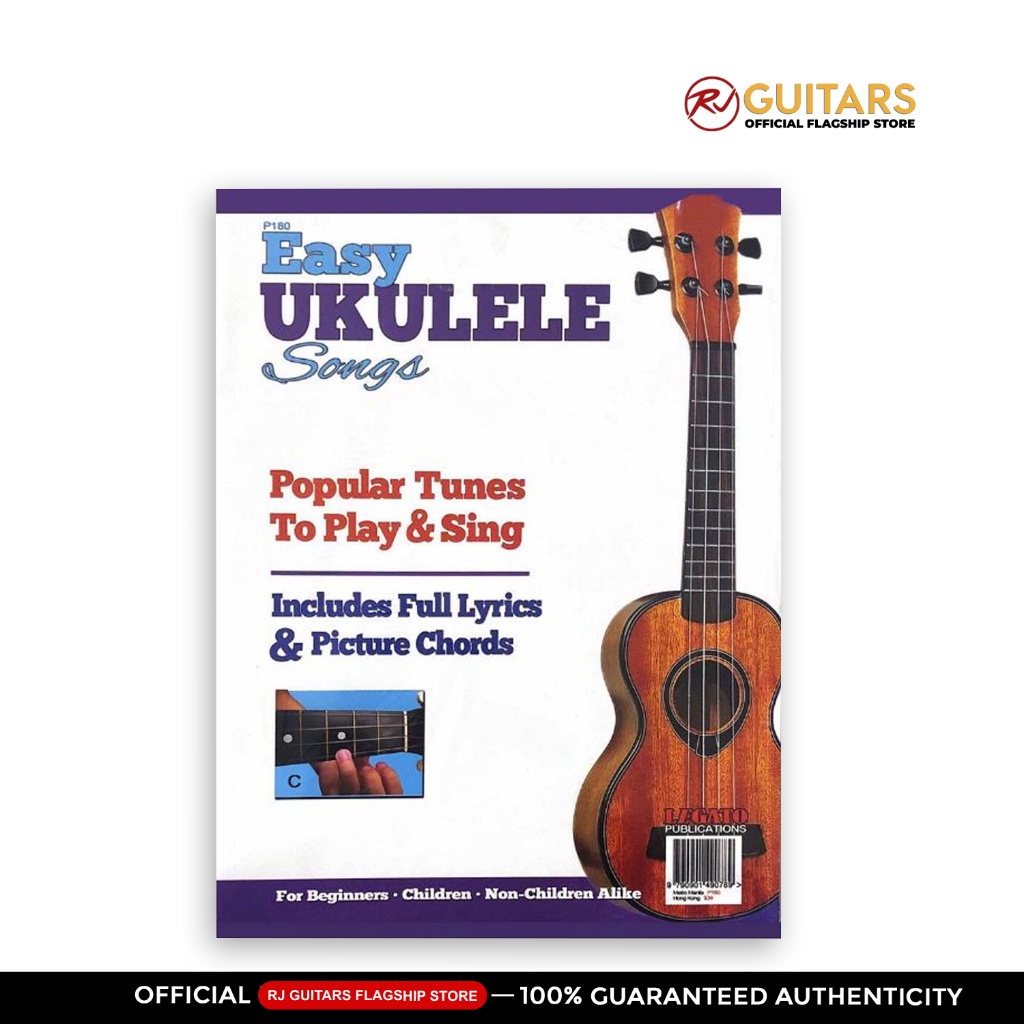 RJ Guitars CHORDS BOOK Easy Ukulele Songs (Instructional Book