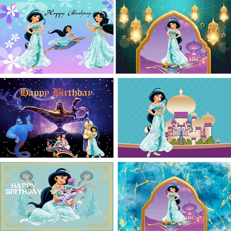 Aladdin Jasmine Birthday Backdrop Photography Baby Shower Kids Children