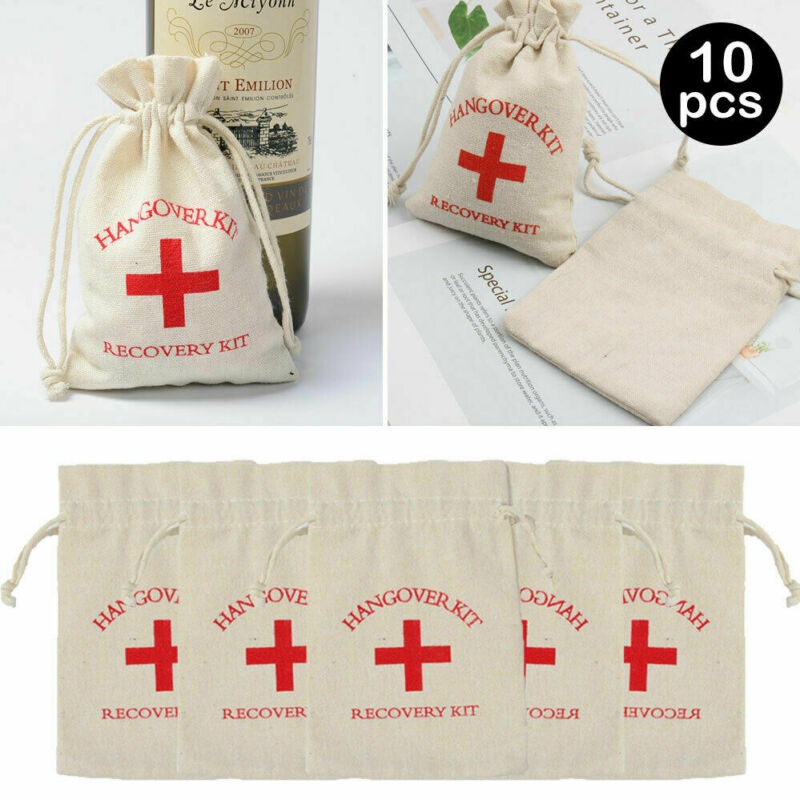 10pcs Hangover Survival Kit Rustic Linen Bags Prom Gifts Cotton First ...