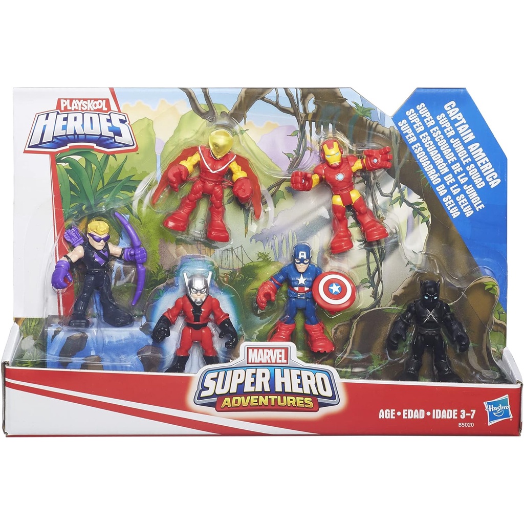 6 Pack Marvel Playskool Heroes Super Hero Adventures Captain America ...
