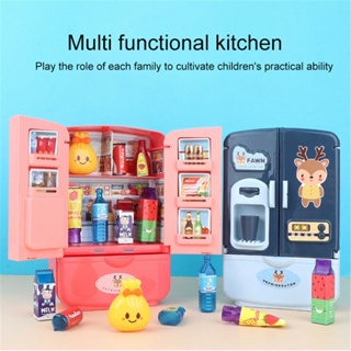  Mini Dollhouse Fridge Miniature Dollhouse Refrigerator Mini  Fridge Toy with Food Mini Toy Refrigerator with Ice Cubes Kids Play Kitchen  Furniture Toy Set : Toys & Games