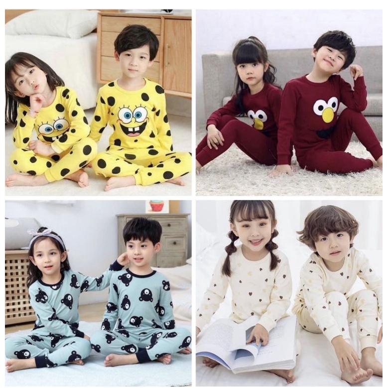 Spongebob Elmo Bear Heart Imported Cotton Kids Teens Long Sleeves ...