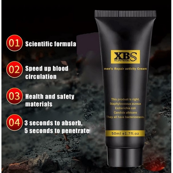 XBS Black Men's Enlargement Cream Repair Activity Cream, Massage Cream ...