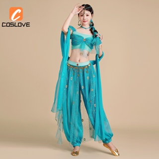 Beautiful Sexy Aladdin Jasmine Princess Cosplay Costume Girl Belly Dance  Fancy Dress Women Halloween Christmas Stage Costume