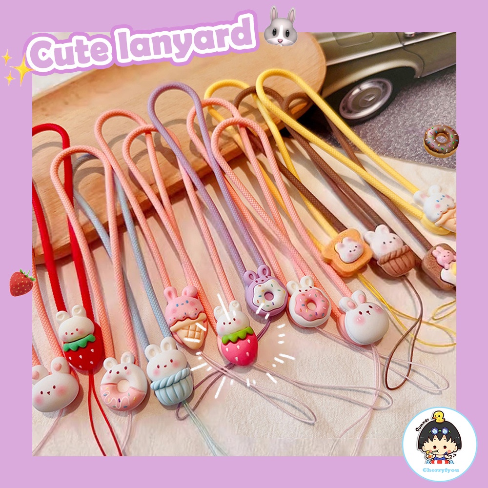 Cute Cartoon Rabbit Mobile Phone Lanyard Rope-throwing-proof Creative ...