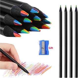 4 Color in 1 Rainbow Colored Pencils Assorted Colors for Drawing Coloring Sketching  Pencils for Drawing Stationery Pre-sharpened - AliExpress