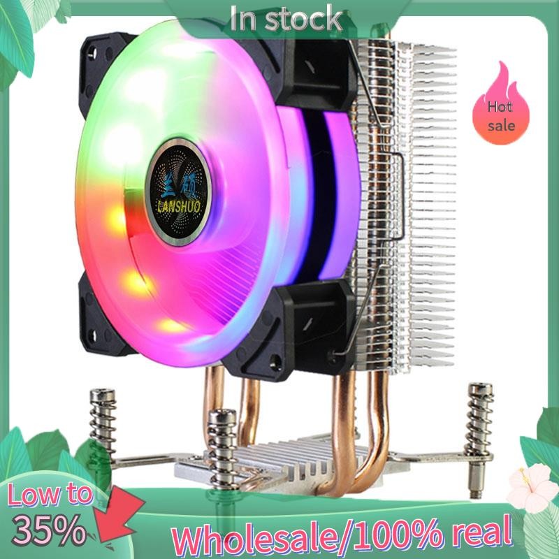 LANSHUO CPU Cooler 2 Heat Pipes RGB CPU Radiator Ultra Quiet Cooler Fan ...