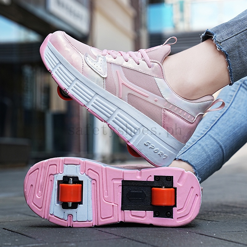 Teenagers doublewheeled sneakers wheel shoes nonluminous non