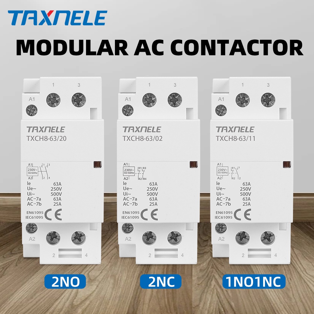 Din Rail Household 32a 63a 2p 220v 230v 50 60hz Ac Modular Contactor