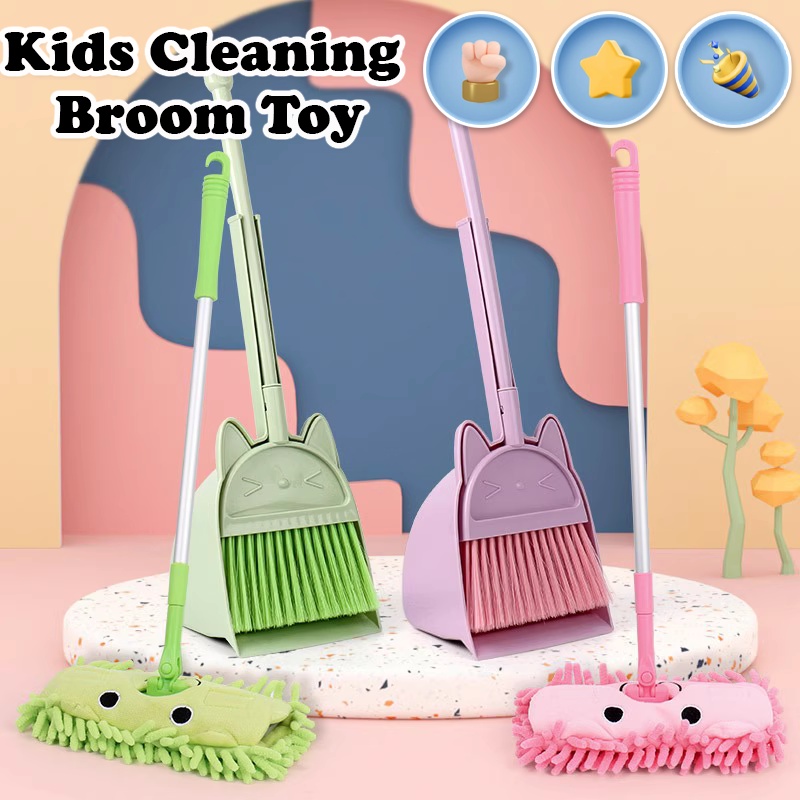 Kids Cleaning Broom Toy Mini Children Mop Broom Dustpan Set