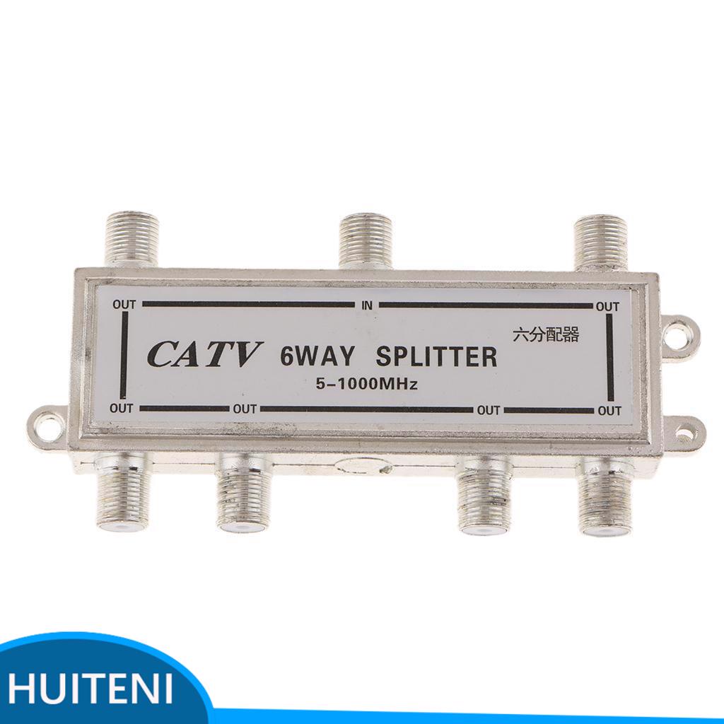 1/2/3 Efficient 6Way Coaxial Coax Cable TV Splitter for Video VCR RF