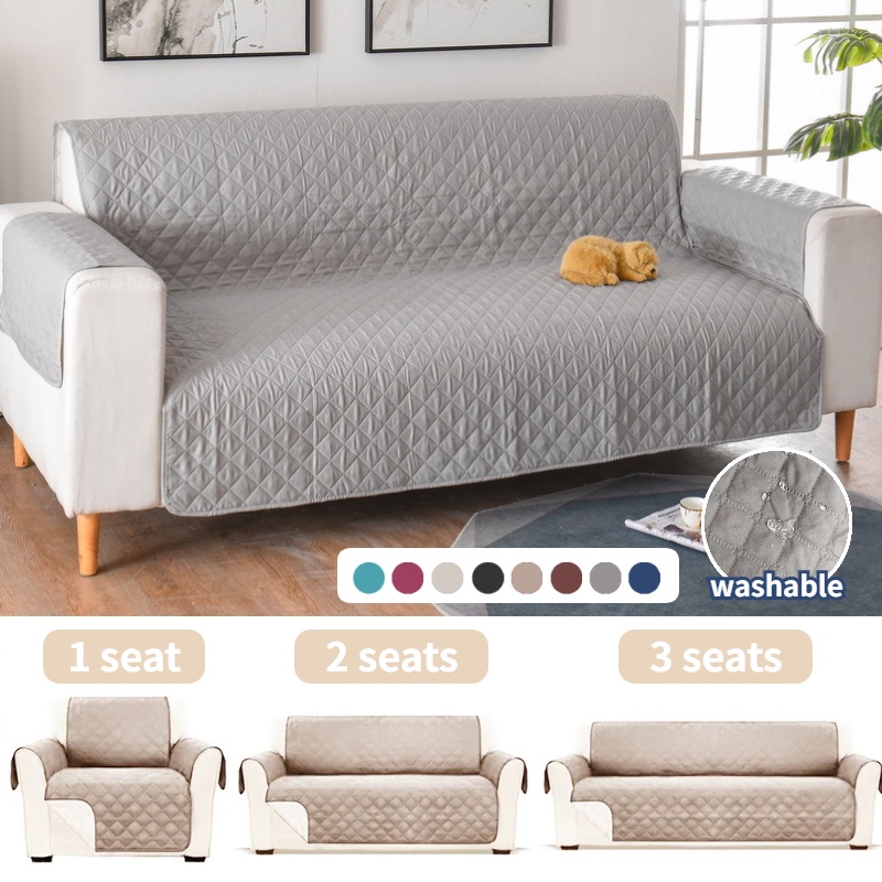 Antislip Sofa Cover Pet Stain Resistant Sofa Protect Pure Color Sofa
