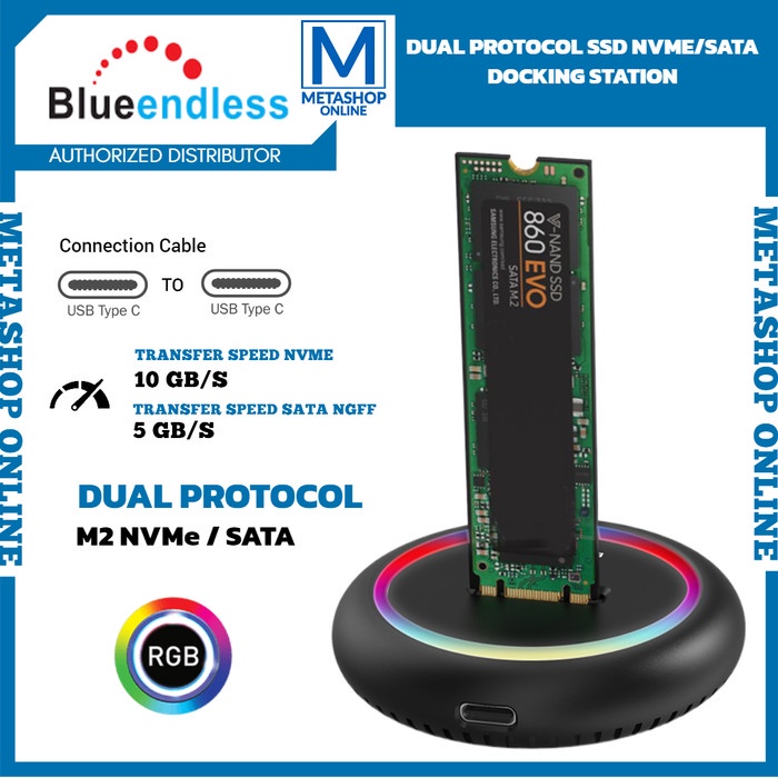 Blueendless Docking Station RGB Dual NVME NGFF SATA SSD M 2 USB 3 1 Shopee Philippines