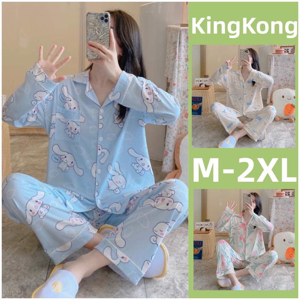 Cartoon Cotton Pajama Set For Couples Autumn/Winter Cotton