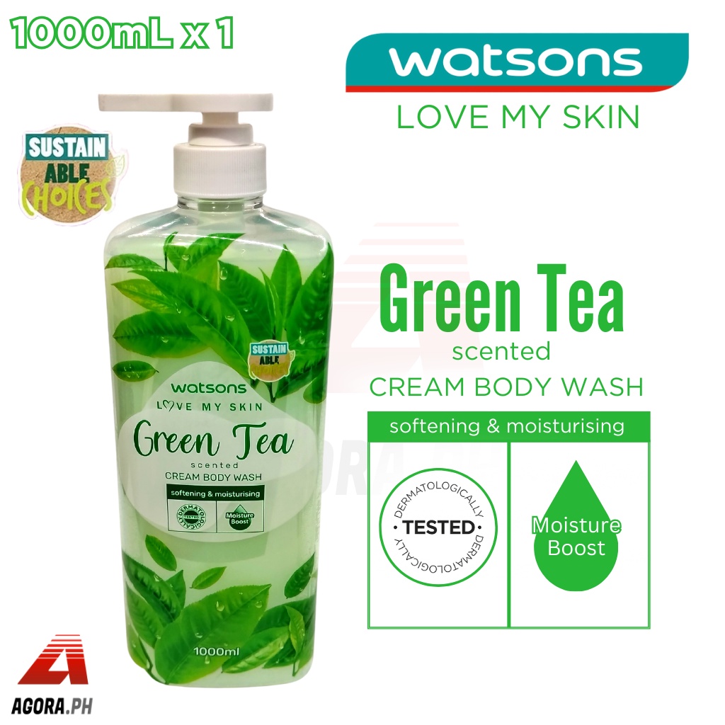 AP Watsons Love My Skin Green Tea Scented Cream Body Wash Softening and