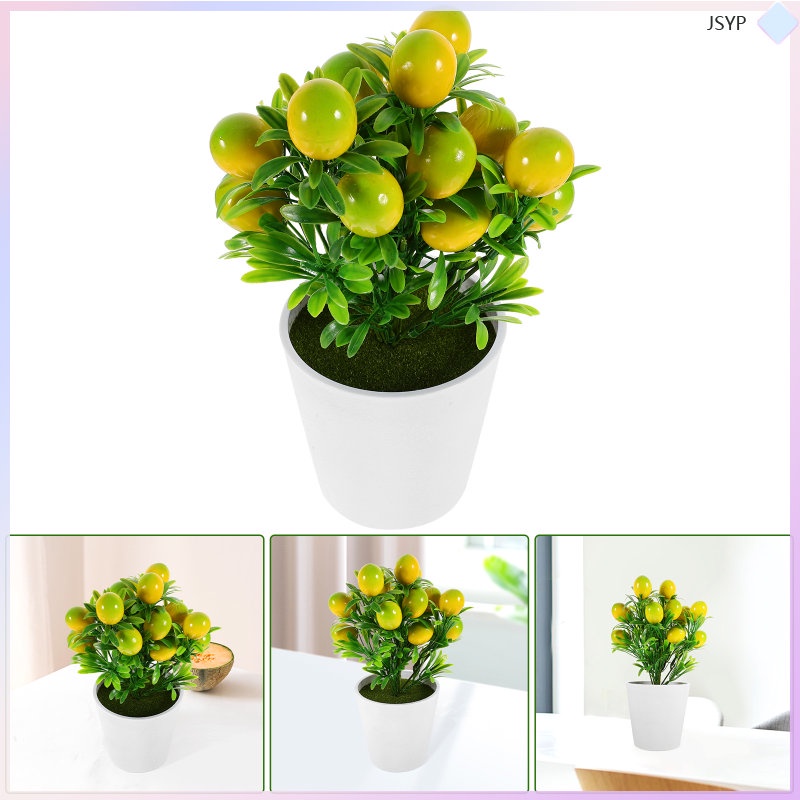Fake Lemon Tree Imitation Centerpiece Artificial Bonsai Fruit Branches