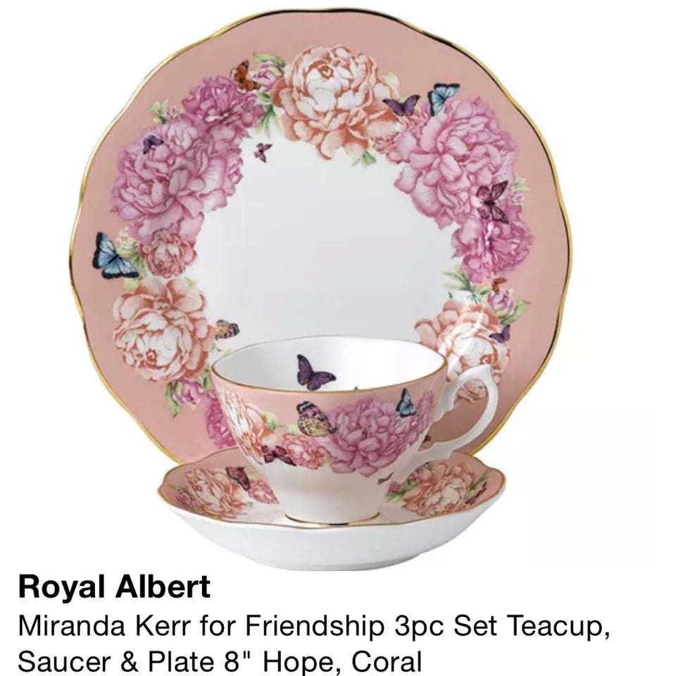 Royal Albert Miranda Kerr for Friendship 3pc Set Teacup, Saucer & Plate ...
