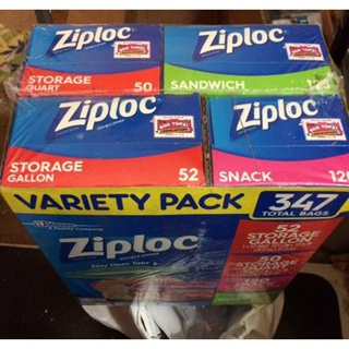 Ziploc Gallon, Quart, Sandwich, and Snack Storage Bags - Variety pack - 347  Total