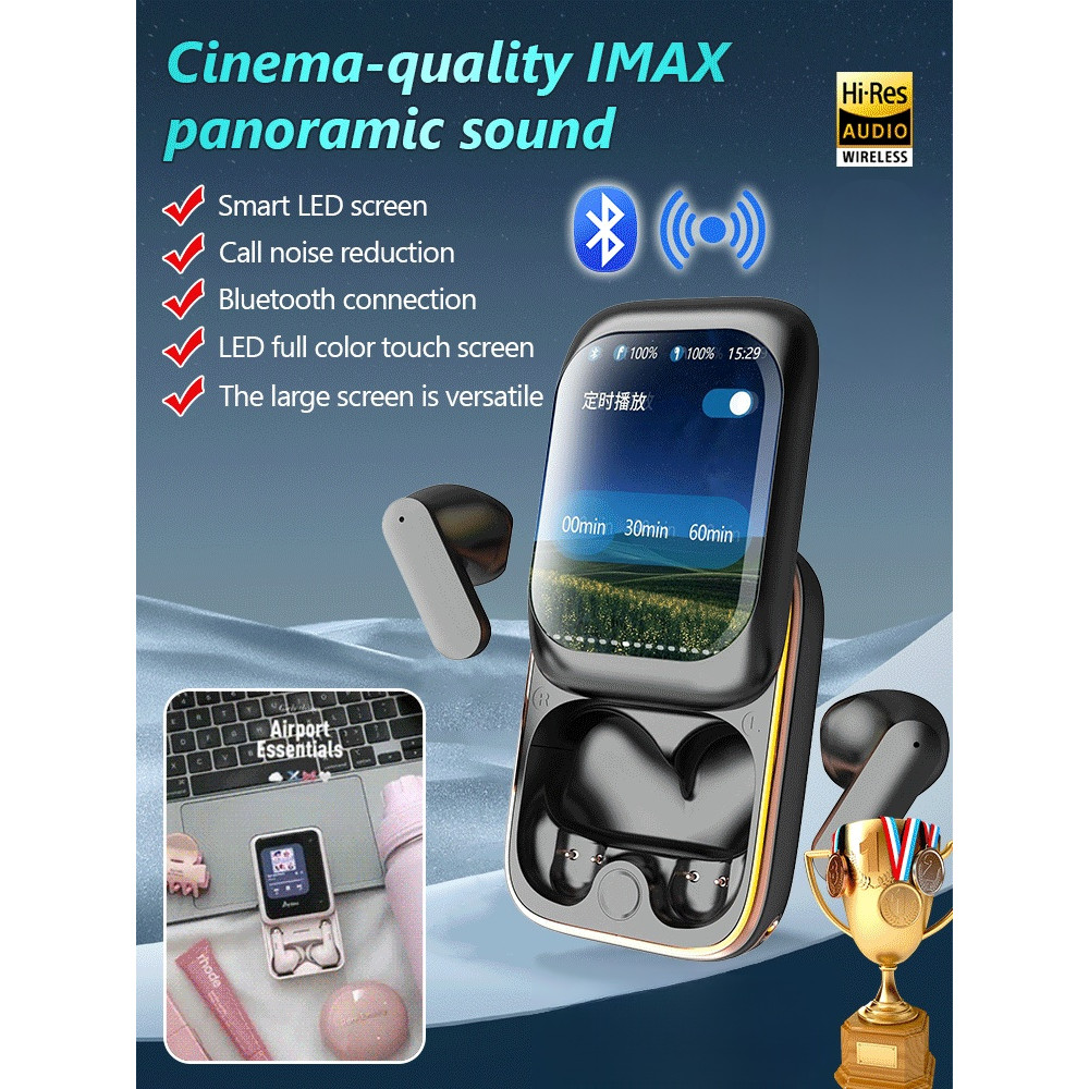 Intelligent Slide Cover Large Screen Noise Reduction Bluetooth Headset ...