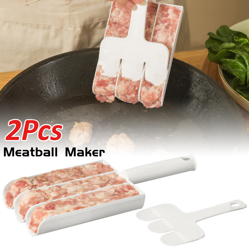 2Pcs Meatball Maker Set Fried Fish Beaf Meat Making Balls Mold Spoon ...