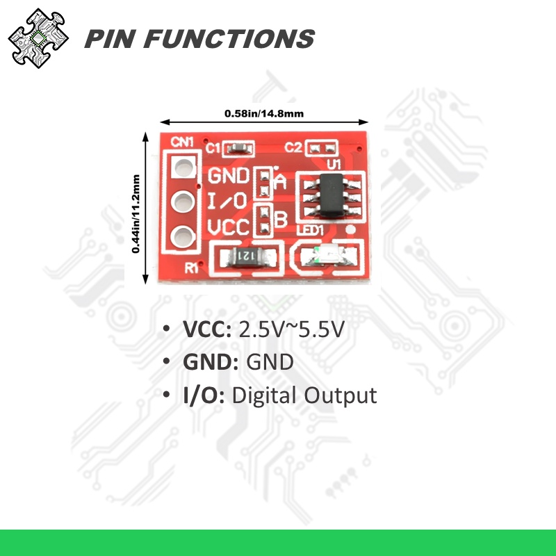 ENGLAB★TTP223 Capacitive Touch Sensor Module Touch Detection Button And ...