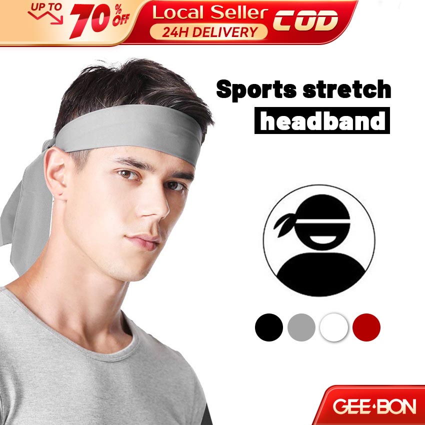 GEEBON Tie Back Headbands Sports Sweatband Hair Band Workout Bandanas ...