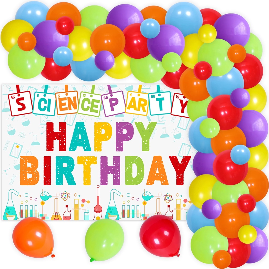 JOYMEMO Science Party Decorations Chemical Science Theme Backdrop