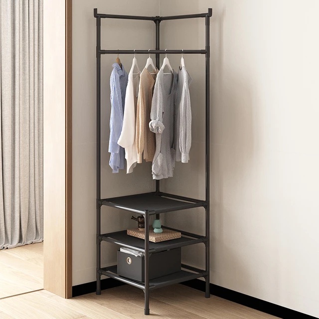 GANTUNGAN Corner CLOTHES HANGER RACK | Practical CLOSET CORNER SHELF ...