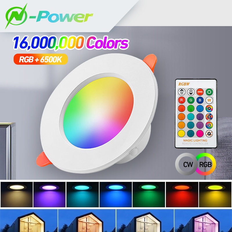 15W LED Downlight Dimming Spot Lamp RGB Change White Cool Light For ...