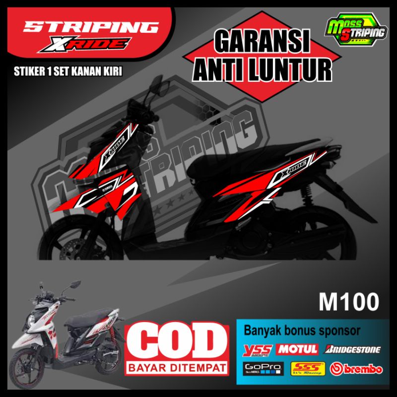 Putih Stabilo Ungu Hitam Mesin Hijau Merah Striping Stickers List Variations Of Motorcycle