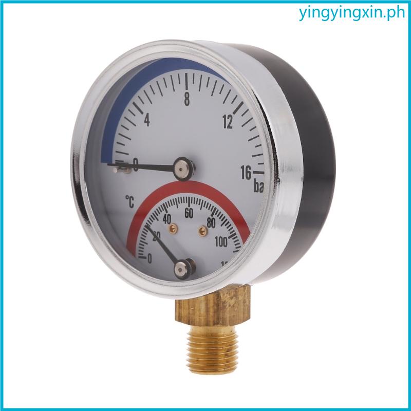 YIN Dial Liquid Filled Pressure Gauge Temperature Pressure Gauge ...