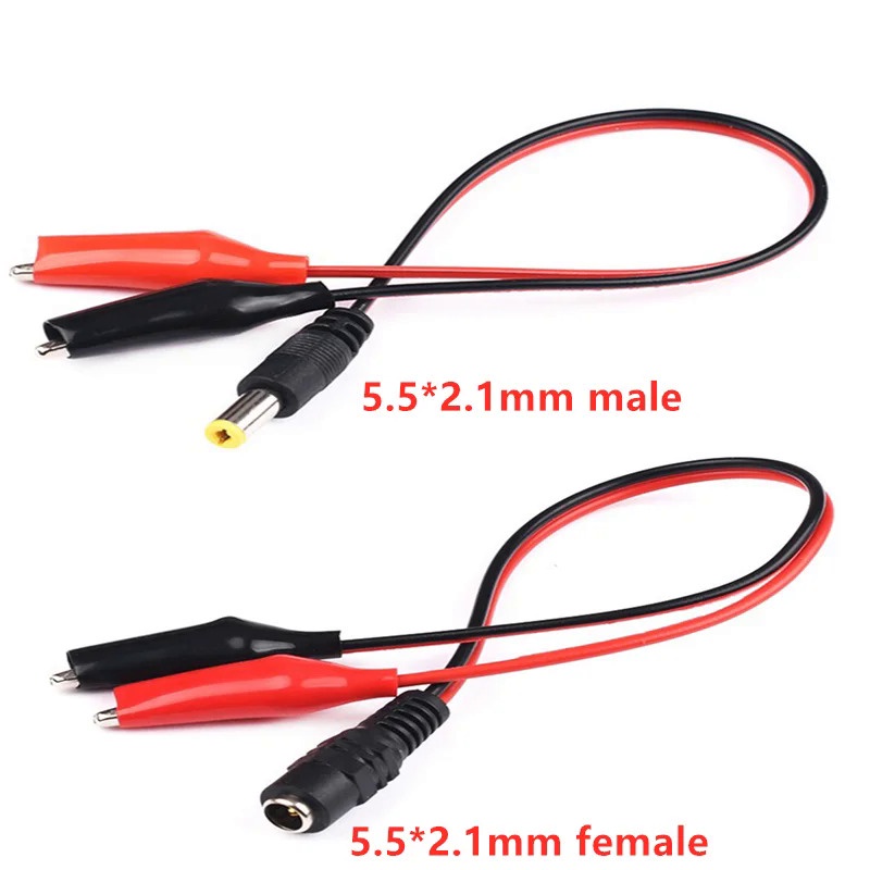 1PCS Alligator clip to Male or Female DC Power Plug Connector Adapter ...