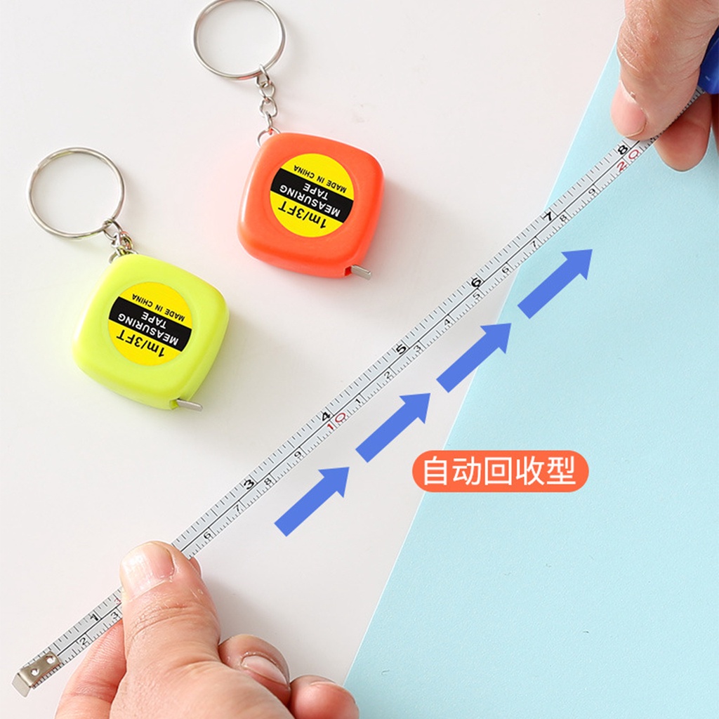 Mini Tape Measure 1m Automatic Retractable Portable Square Small Tape ...