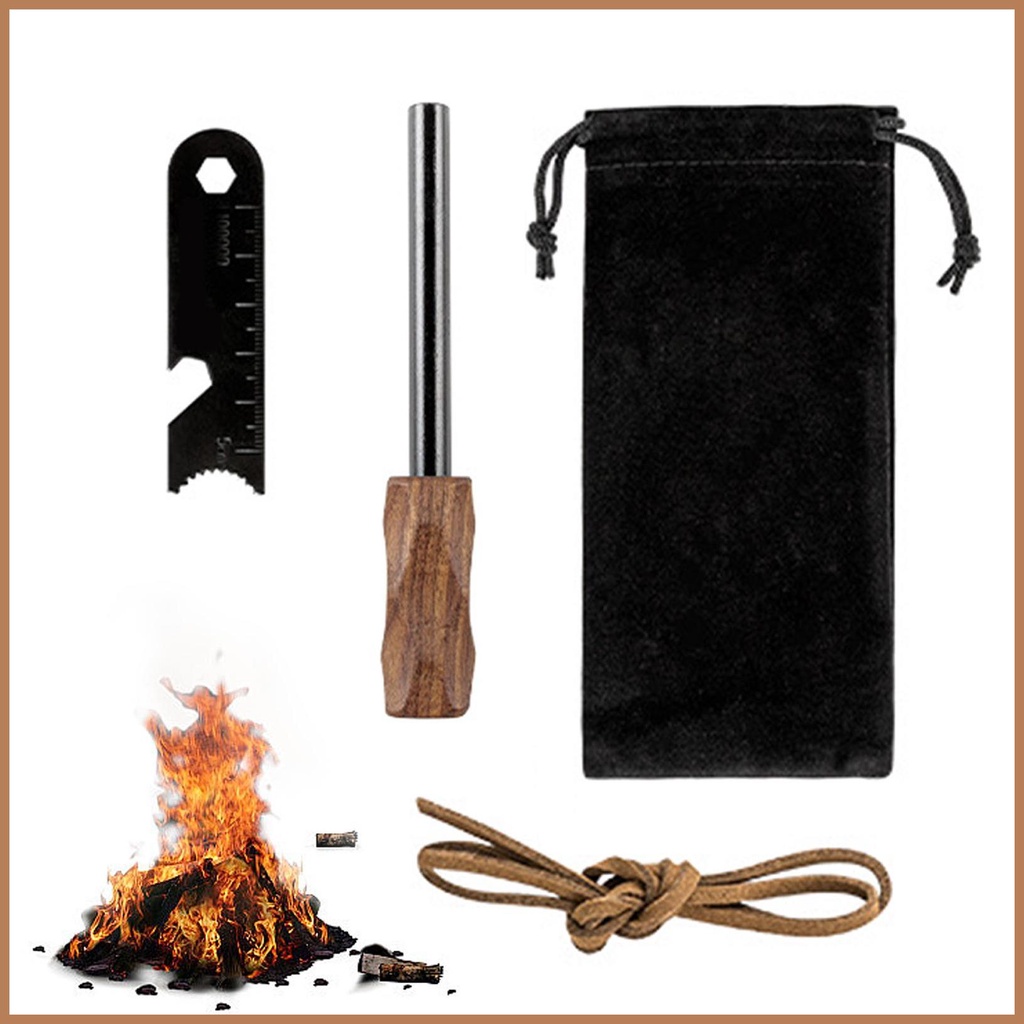 Fire Starter Survival Tool Drilled Flint Fire Starter Ferro Rod Kit