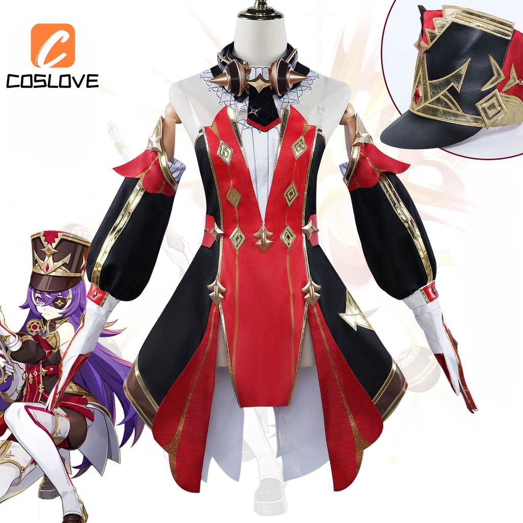 Anime Game Genshin Impact Chevreuse Cosplay Full Set Costume Red Color ...