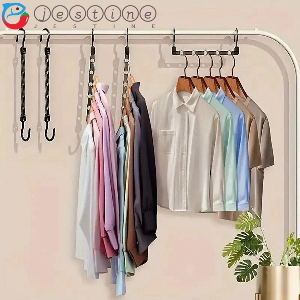 JESTINE Magic Hanger, Plastic 5 Hole Rotary Organizer Hangers, Creative ...